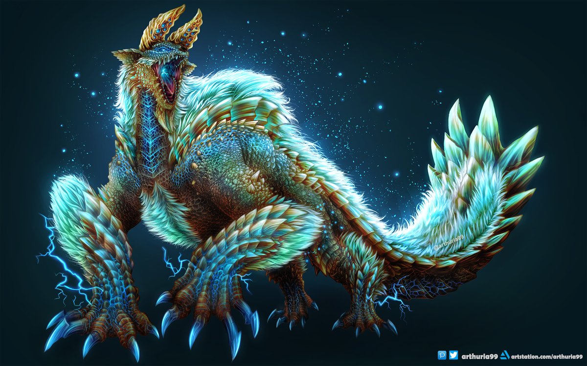 Zinogre are fanged wyverns whose bodies are streaked with electricity due t...