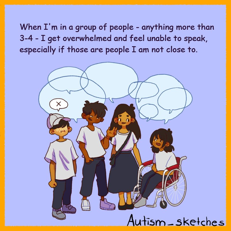 Autism &amp; Group Conversations: being the silent listener Illustration 1/2
#ActuallyAutistic