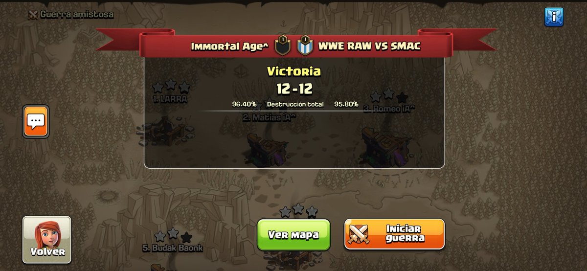 Gran guerra en el torneo de <a href="/Samaclashcup/">Sama Clash Cup</a> 
Gg <a href="/WWERAWvsSMAC/">WWE RAW vs SMAC</a> 🤙🏻