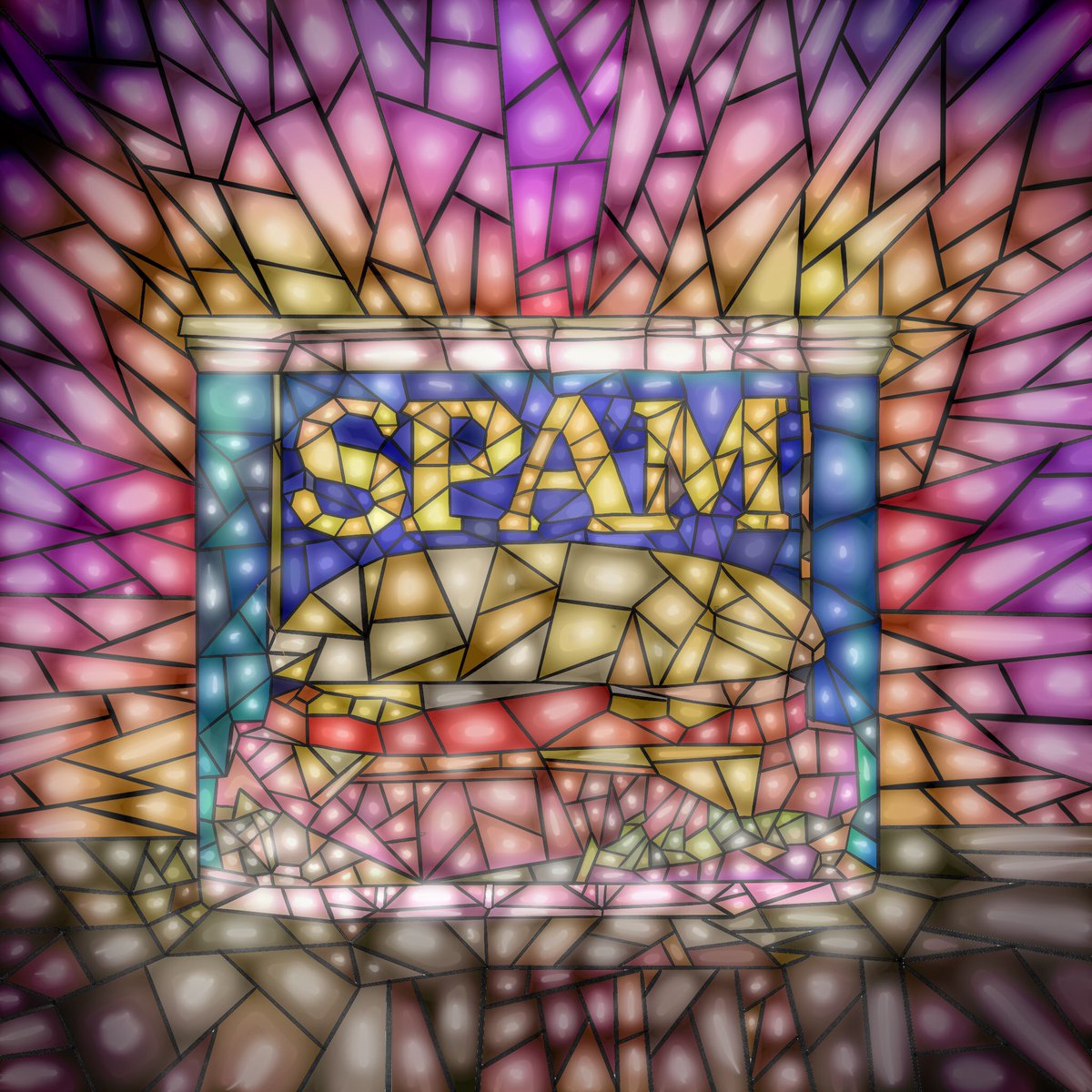 Why would I spend 7 hours creating a stainglass can of Spam? I have no idea. #spam