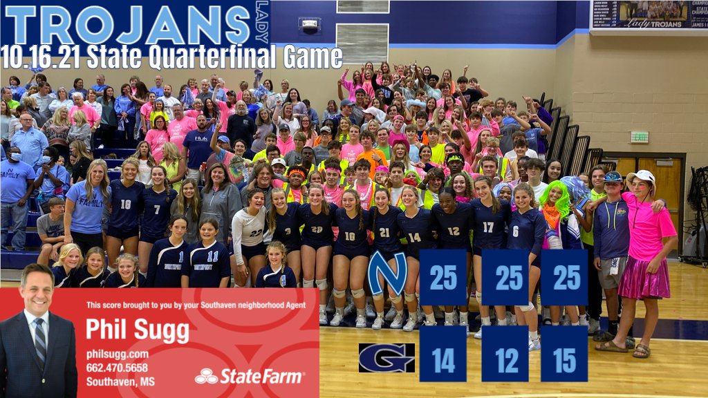 NCSThePoint's tweet photo. Volleyball Trojans win State Quarterfinal match over Grace Knoxville in 3 sets: 25-14; 25-12; and  25-15.  Trojans advance to State Finals on Tuesday in Murphreesboro, TN.  @johnvarlas @memphispreps @utwpod @desoto_news @desototimes https://t.co/eteSVpc3Vt