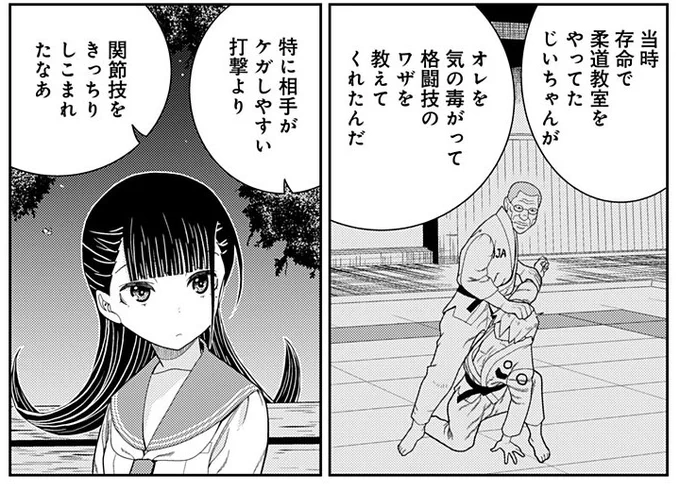 回想シーンのじいちゃんですが、相手がケガしやすいから打撃技を教えなかったのは優しいからではなく「痕が残って訴訟沙汰になりやすい」からです
その点関節技は痕が残りにくい
じいちゃん、昔はやんちゃだったと思われます
https://t.co/HmnUWAcrSd 