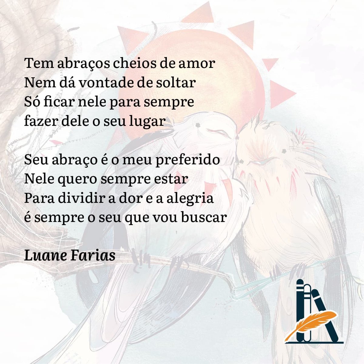 Absurtos1's tweet photo. “Sobre o nosso abraço” é um dos poemas da obra "Sobre amar uma mulher", da poeta paraense Luane Farias. O livro impresso está em pré-venda em nosso site (link abaixo). Garanta já o seu exemplar!

https://t.co/JfQWvtyQsa

#absurtos #poesiabrasileira #leiamulheres #leiapoesia https://t.co/TCH7MxHBhH