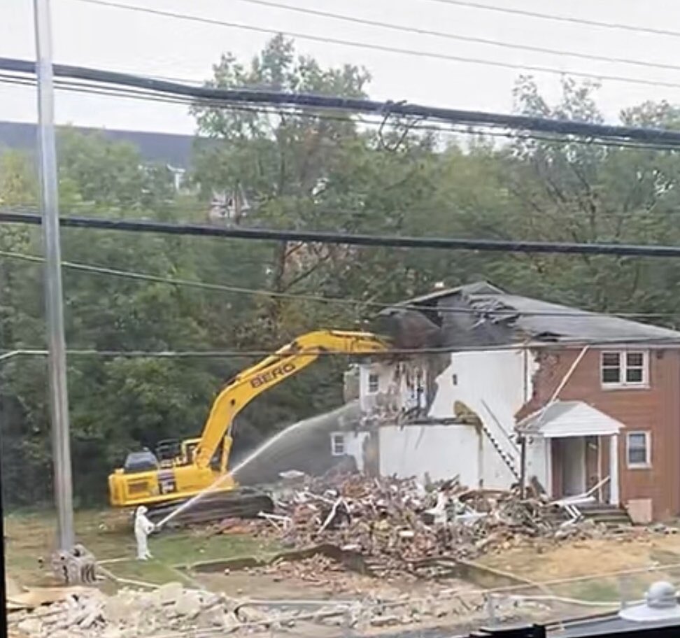 Man this hurts. Last of the “Knox Boxes” comes down. End of an era. Spent a lotta time in those apartments. <a href="/UofMaryland/">Univ. of Maryland</a>