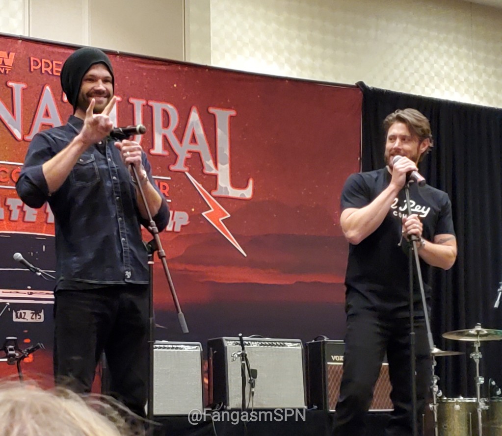 FangasmSPN's tweet photo. .@jarpad : I'm so happy to be there! @JensenAckles : it just feels right #SPNDenver https://t.co/nFTSAvU1b5