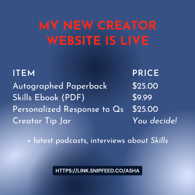 DCasha's tweet photo. I launched a new #Creator website on @Snipfeed_! Check out the #skillsbyasha content and browse the available items to let me know what else to add #booklaunch #newlinkinbio #CreatorEconomy #BookTwitter https://t.co/dSlQ6egCme