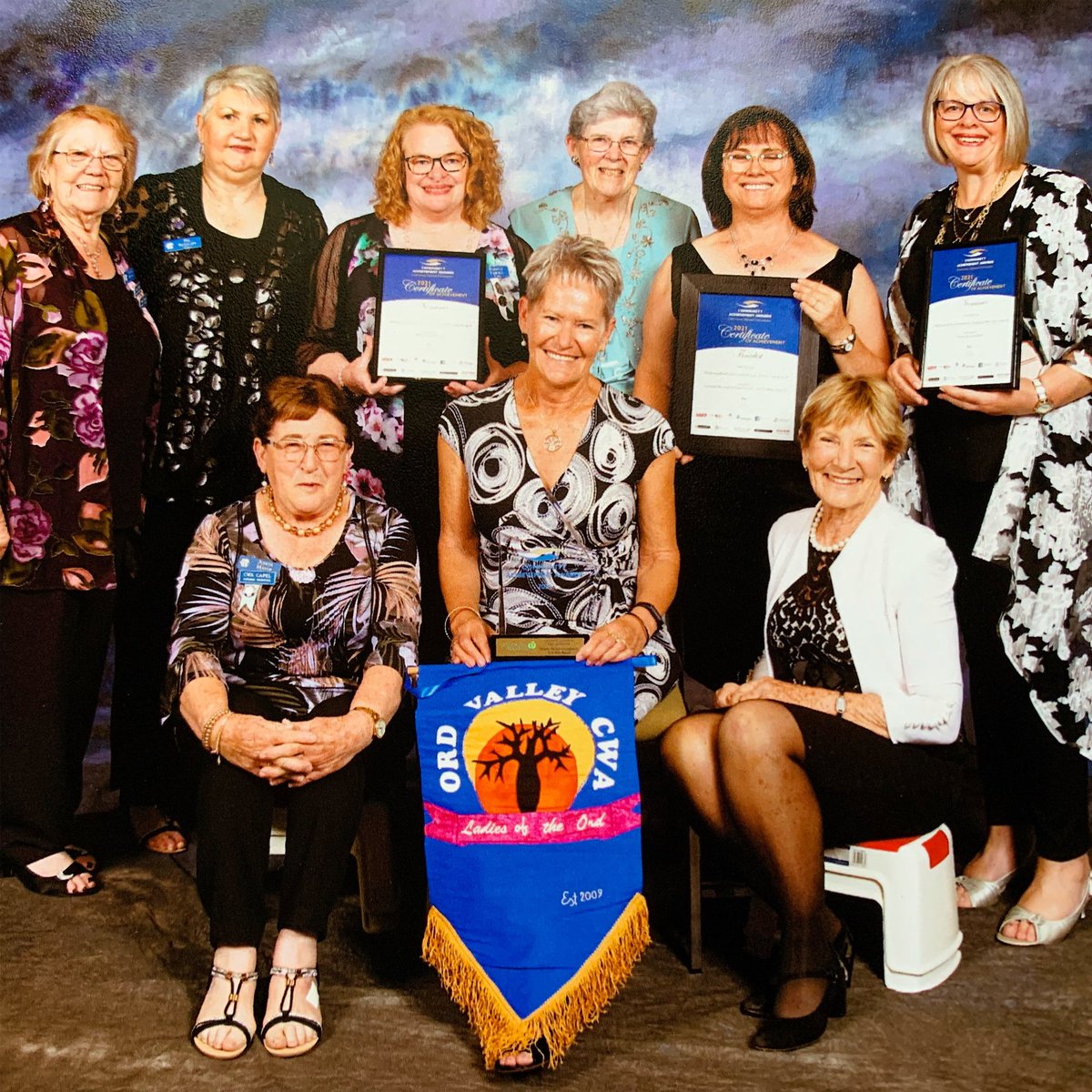 CWAofWA's tweet photo. Exciting news β¦ ORD VALLEY CWA takes out the Woolworths Community Group of the Year at the WA Community Achievement Awards. Pictured with Capel CWA and Donnybrook CWA representatives who were also nominated. #wacaa #wa_caa #cwaofwa #chickswithattitude #loveCWA https://t.co/LbUsYAlfrv