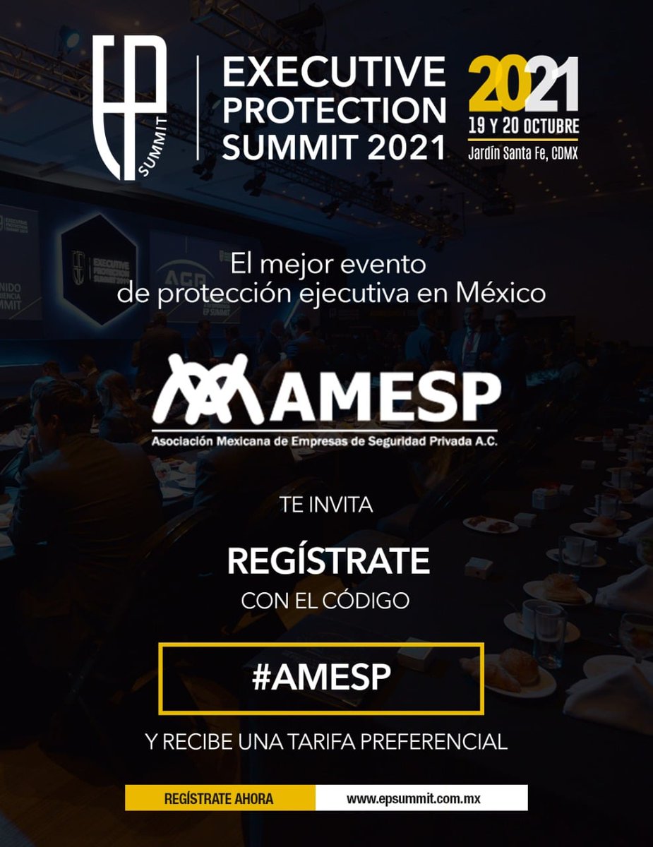 AMESP_oficial's tweet photo. No te pierdas la participación de nuestros asociados Lic. @DuGonzal de #GRIP3 - Lic. @ivanims77 de #AGSGroup e Ing. Isaac del Bosque de #HumanSecurity en el #EPSummit2021 los días 19 y 20 de octubre.
Regístrate con el código #AMESP en https://t.co/C8KaPaXlpV
#SoyAMESP https://t.co/Jf8AV0C92x