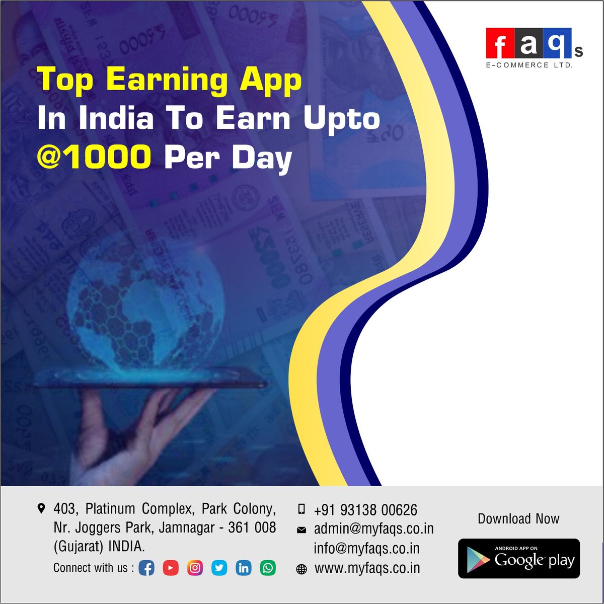 myfaqsads's tweet photo. 𝗧𝗼𝗽 𝗘𝗮𝗿𝗻𝗶𝗻𝗴 𝗔𝗽𝗽 In India To Earn Upto @𝟭𝟬𝟬𝟬 Per Day
#FAQS #Ecommerce #marketing #advertising https://t.co/wdesPLmSSc