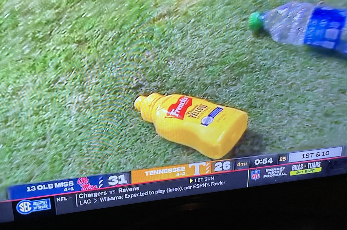ChrisHudgison's tweet image. The biggest question I have with Tennessee/Ole Miss Neyland mayhem is WHO BRINGS A BOTTLE OF MUSTARD TO A FOOTBALL GAME?!?
