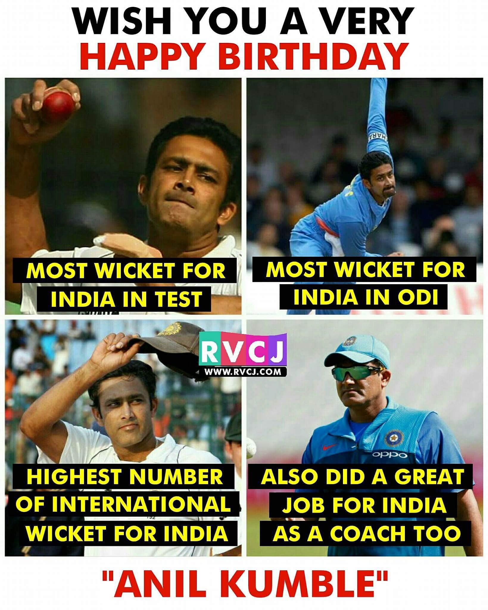 Wish You Very Happy Birthday Anil Kumble. 