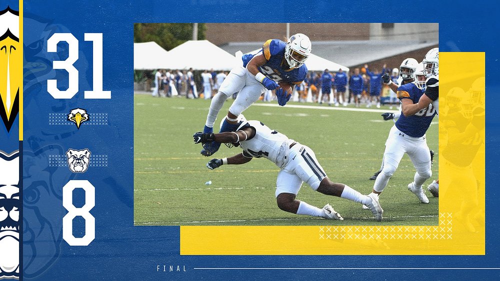 Morehead State Athletics (@msueagles) on Twitter photo .<a href="/MSUEaglesFB/">Morehead State Football</a> defeats Butler 31-8 on the strength of a season-high rushing attack and less than 200 yards allowed to Butler.
Eagles are 3-0 in the <a href="/PFLNews/">Pioneer Football</a> for the first time since 2013.
Story (and photos by Kells & Kelly Barrett and <a href="/OfftheTrailPho1/">Off the Trail Photography</a>)
bit.ly/3G4Cz1Z .<a href="/MSUEaglesFB/">Morehead State Football</a> defeats Butler 31-8 on the strength of a season-high rushing attack and less than 200 yards allowed to Butler.
Eagles are 3-0 in the <a href="/PFLNews/">Pioneer Football</a> for the first time since 2013.
Story (and photos by Kells & Kelly Barrett and <a href="/OfftheTrailPho1/">Off the Trail Photography</a>)
bit.ly/3G4Cz1Z