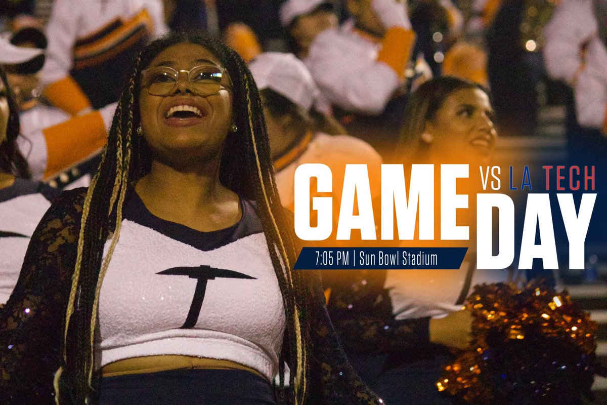 UTEPDiamonds's tweet photo. ITβS GAME DAY, MINERS!!! π€π½
Make sure to come out tonight, not only to support UTEP Football, but for a special Hispanic Heritage Month halftime performance!! #PACKTHESUNBOWL
#utepdiamonds #utepbands #utepdanceteam #utepcheer #utepspiritcrew #utepspirit #strongerthanever https://t.co/zRK977O1rM