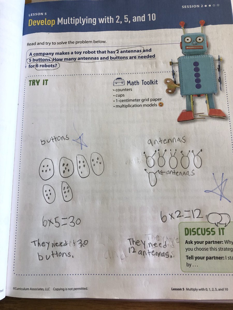 MrsCook_64's tweet photo. We’re becoming word problem wizards! #phwaves #multiplication #thirdgradethinkers @PhillipsAveElem @CurriculumAssoc https://t.co/zLFPadOzKv