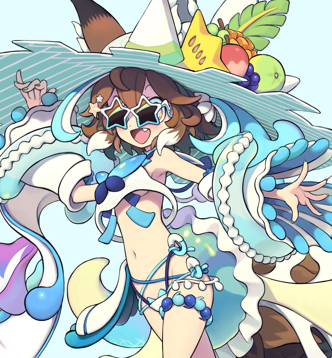 「水着とオシャレサングラス 」|柊椋のイラスト