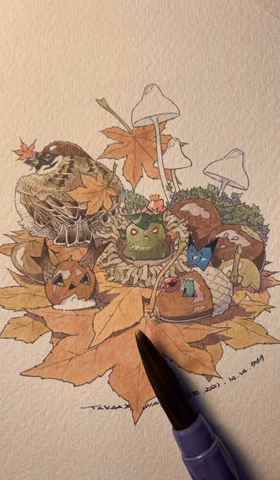おはようございます!さぁ今日は一日かけてこの絵を仕上げます!頑張ります💪 