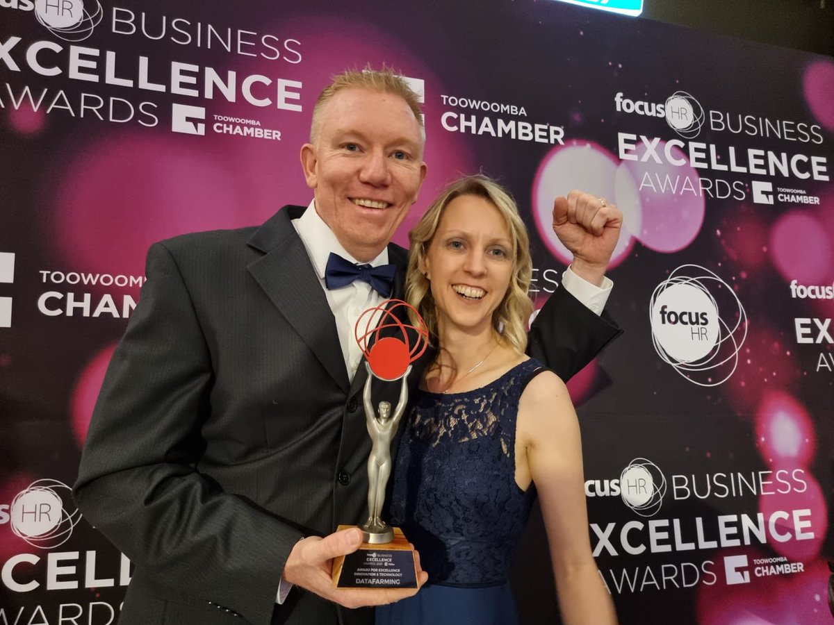 TimNeale1's tweet photo. We won!!! So excited to be nominated, then win #toowoombachamber tech and innovation award.  Great to see you @Cait_Crowley https://t.co/c8KlxBUNNG