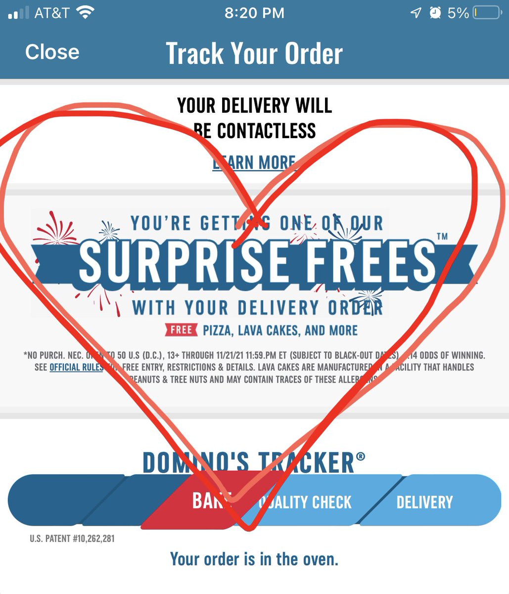 KBOnTheRadio's tweet photo. Ty @dominos I love you #surprisefrees https://t.co/MjToM91BmE