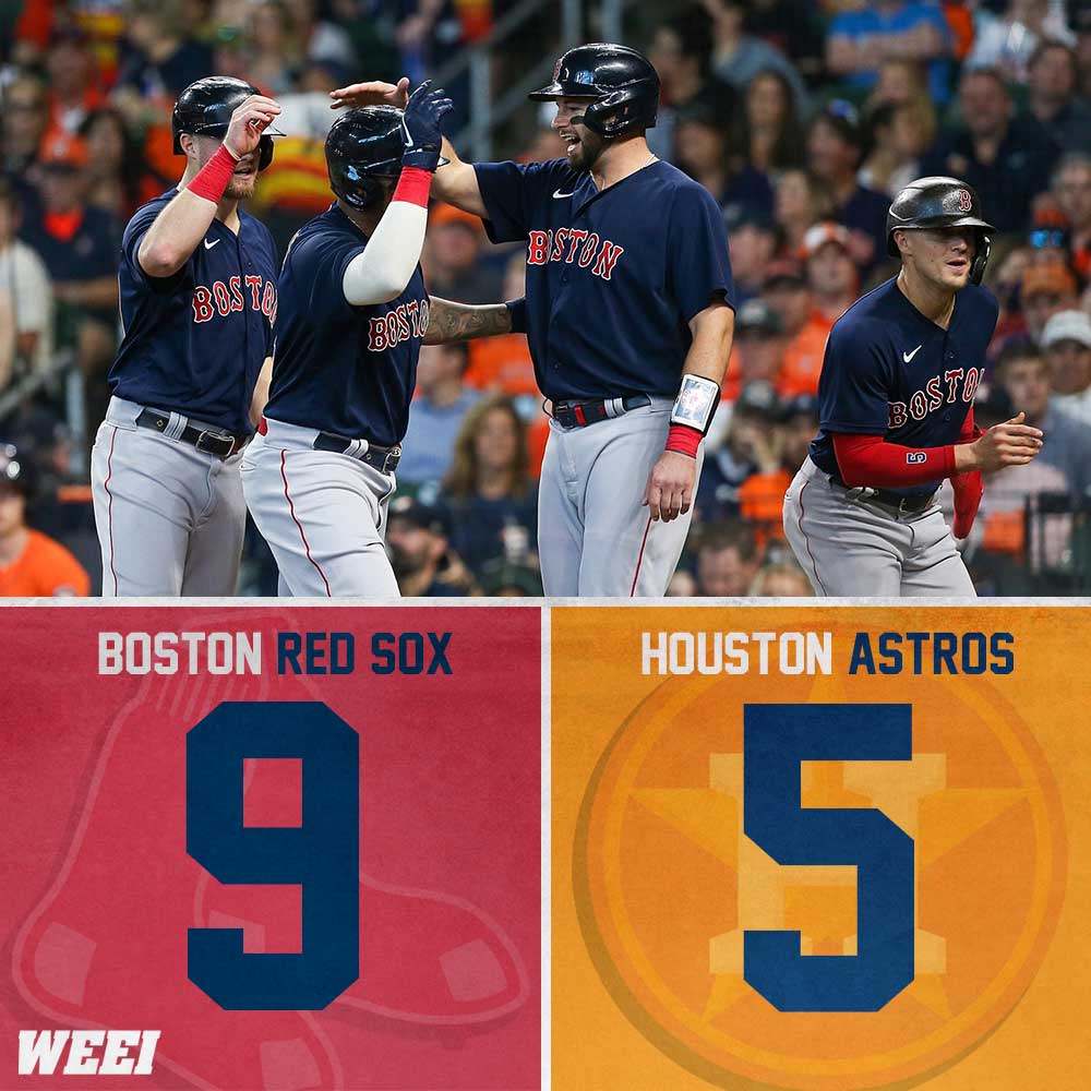 WEEI's tweet photo. Red Sox win! Series tied. https://t.co/VRaiG2Fgt5