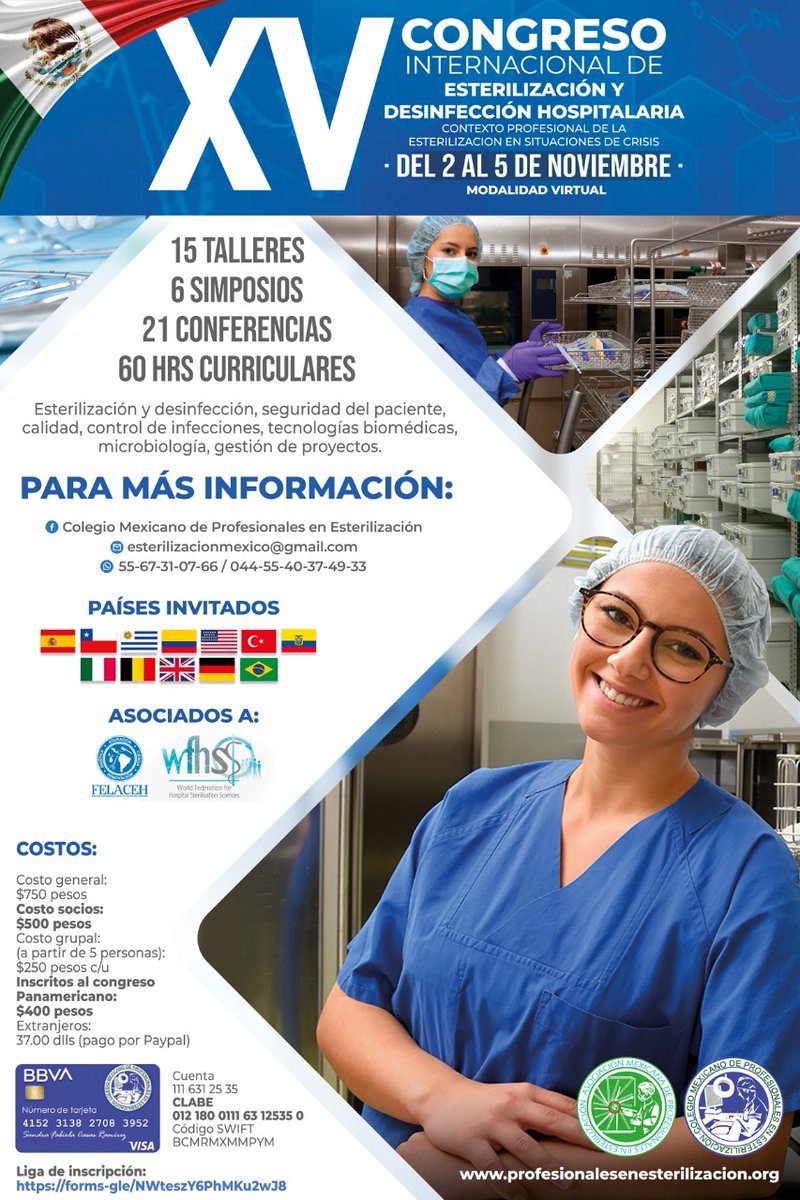ampe_compe's tweet photo. #Congreso #Internacional #Esterilización  #AMPE #COMPE #México #EsterilizaciónMéxico #ProfesionlesenEsterilización https://t.co/lM7Ssm9gQy