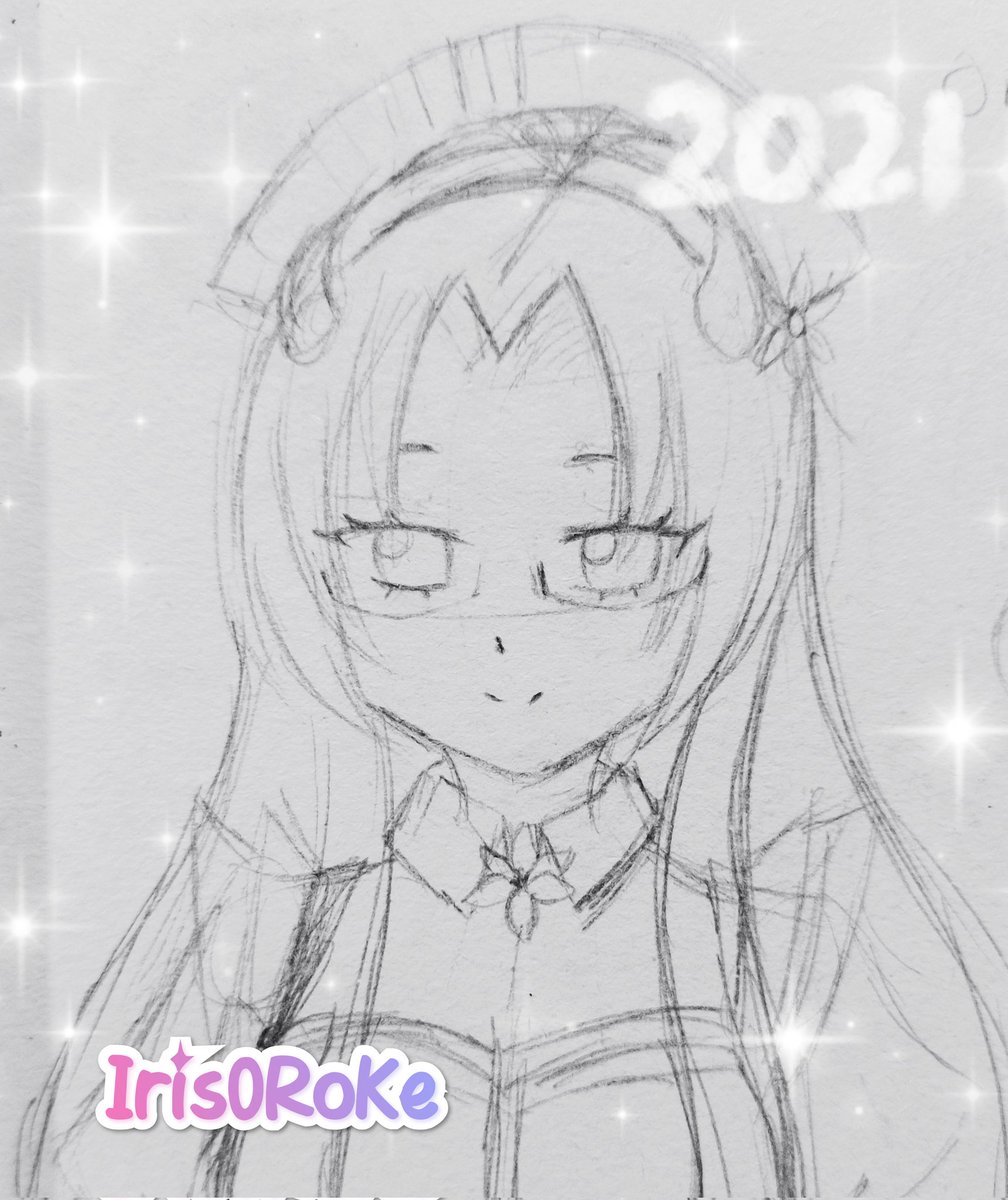 iris0lumina's tweet photo. Feliz feliz no cumpleaños @Darkstelion y perdón que sea tan tarde qwq, te dejo este fanart de tu versión chica en Maid después te pondré el uniforme del Café de Iris #dibujoamano #dibujoalapiz #Vtuber #vstreamer #iris0roke https://t.co/1JUQ6N1xfT