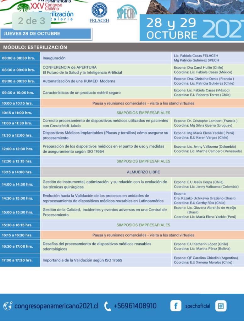 ampe_compe's tweet photo. #Congreso #panamericano y #congreso #Chileno de esterilización hospitalaria.
Foro de intercambio e innovación científica #CHILE #FELACEH #WFHSS https://t.co/xw2RJlXe6e