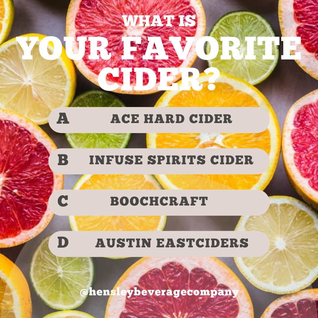 Hensley Beverage Company distributes 4 different cider brands throughout the Valley. 

Which brand is your personal favorite?

Let us know in the comments!