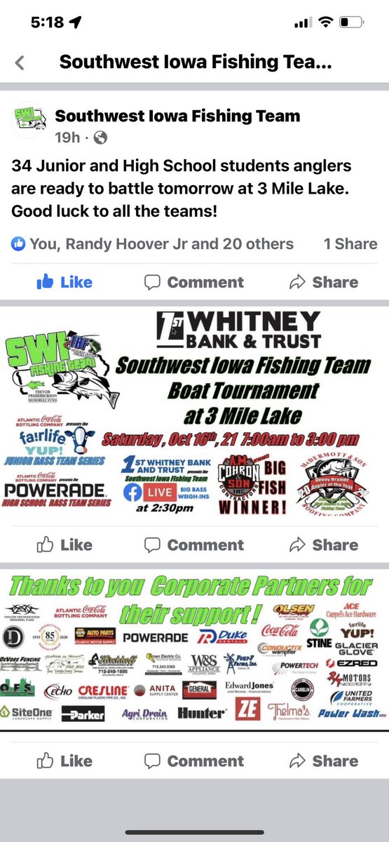 Tough day on the lake but they finished 3rd!@redlightning999 <a href="/swifishingteam/">Jake Wailes 43</a>