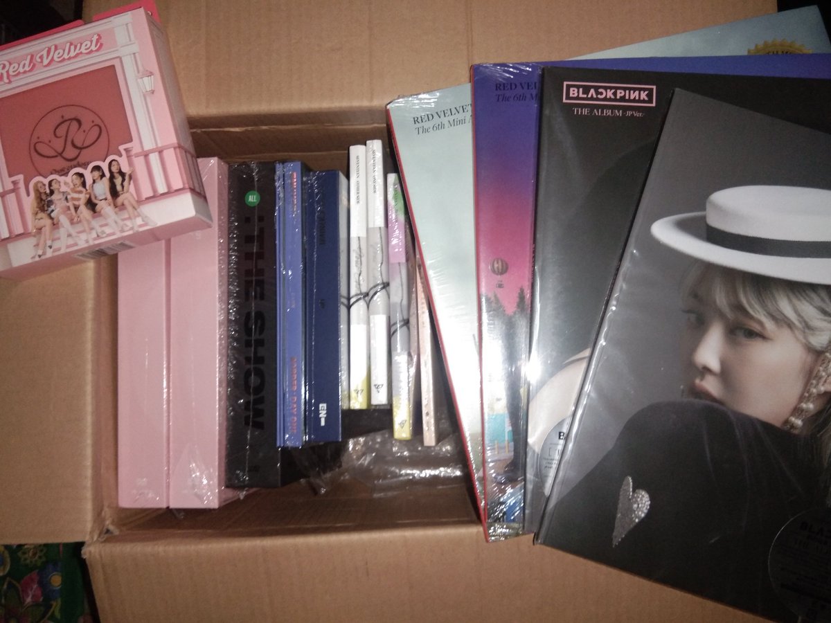 TheShopMerchPH's tweet photo. Arrivals ✨✨

•Albums from Non-profit GO
•Blackpink The Album Japan ver.
•Red Velvet Queendom
•Blackpink SDIE 2021

**BP The Album LE PB is still on its way, medyo nadelay po. Di nasama agad ni consol sa box, we're very sorry po 🙏🏻

#TheShopMerchUpdates
#TheShopMerchArrivals https://t.co/cEfWwxDlsT