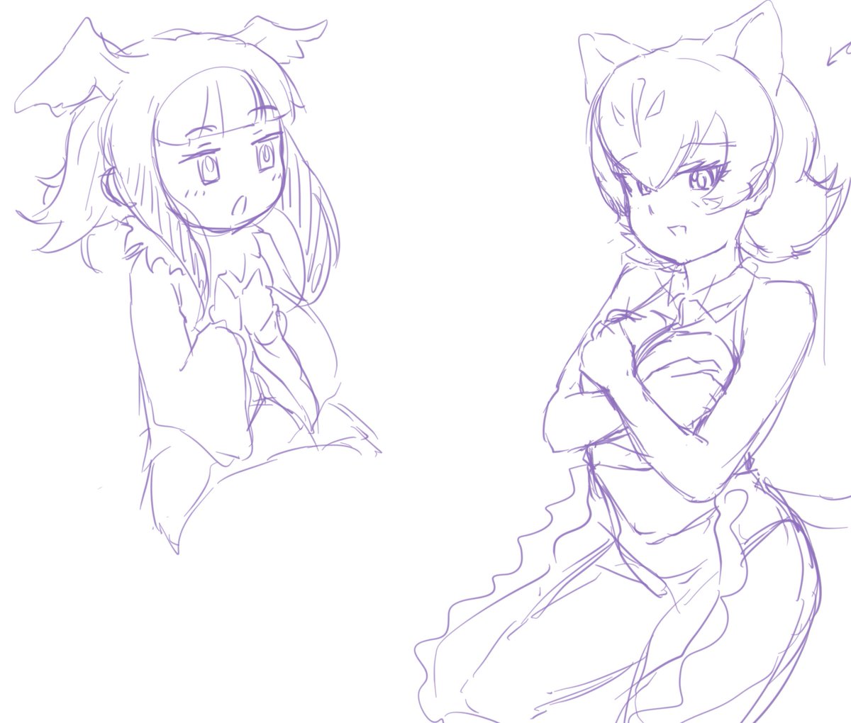 何も見ずに描いた2人 