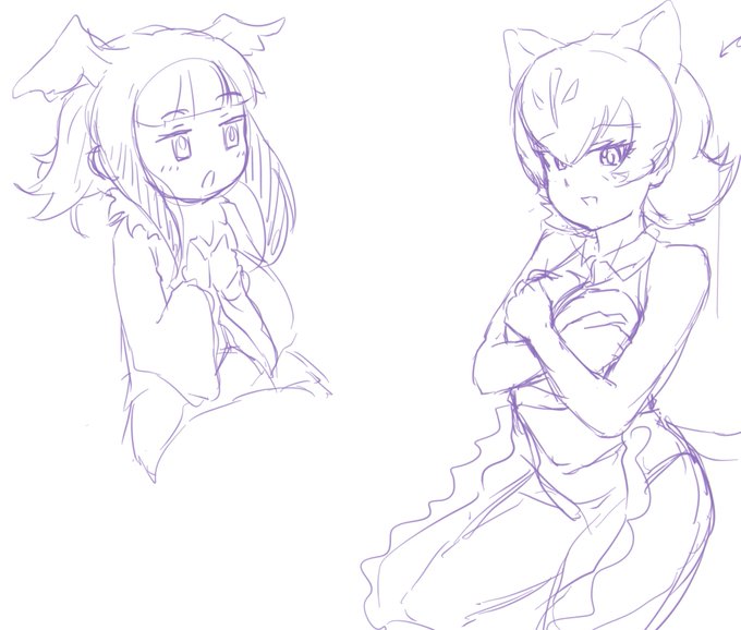 何も見ずに描いた2人 