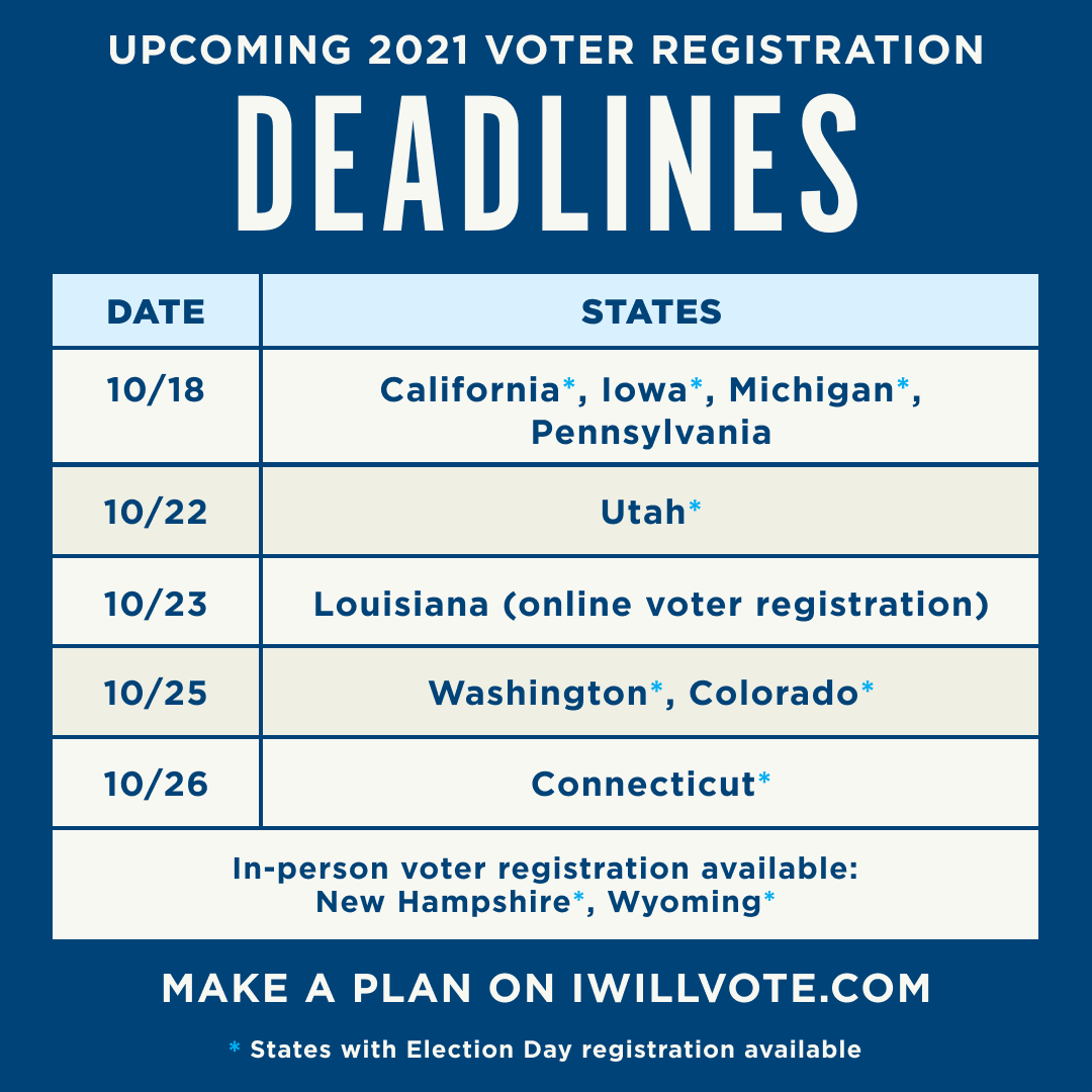Voter registration for November elections are coming up fast. #makeaplantovote