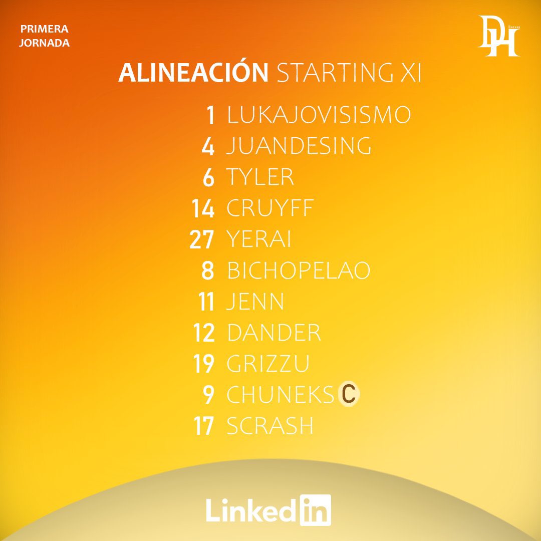FilialDH's tweet photo. 📋 ¡Nuestro XI inicial 🆚 @BormundCF! #PretemporadaLCF 

#WeAreHeaven 🧡🖤 https://t.co/68vB0ww0nc