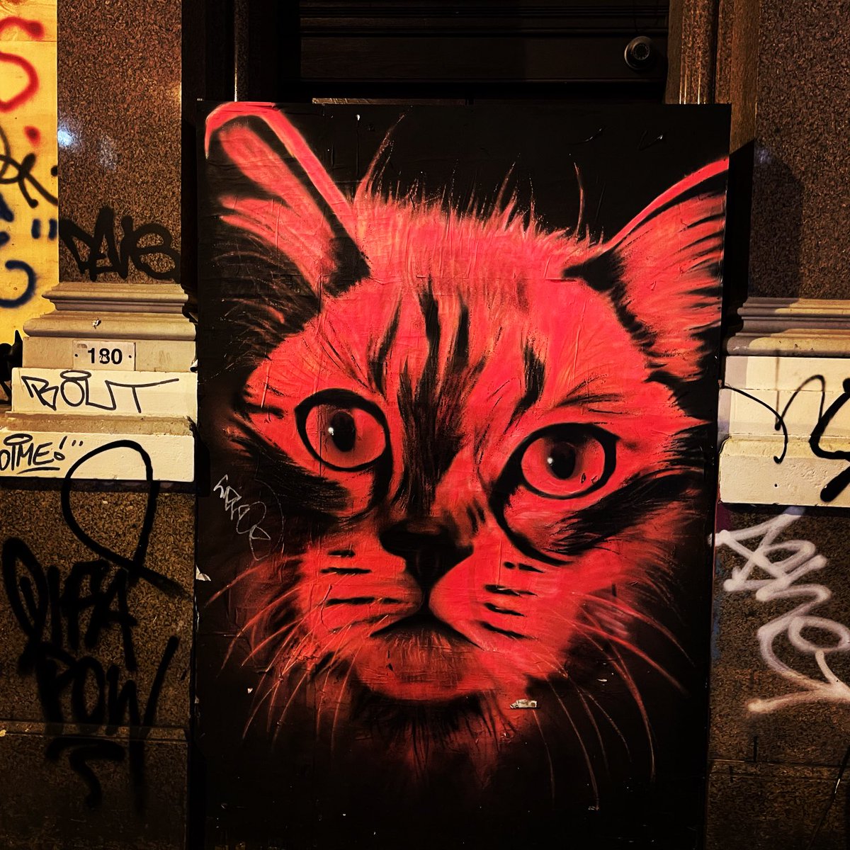 q_clubb's tweet photo. Driving through London at night is special especially #shoreditch I see #streetart by Neon artist @davidspeeduk THE FREAKS COME OUT AT NIGHT! #london #streetlife #streetphotography #davidspeeduk #nft #nfts #digitalart https://t.co/3sxzVbstOT