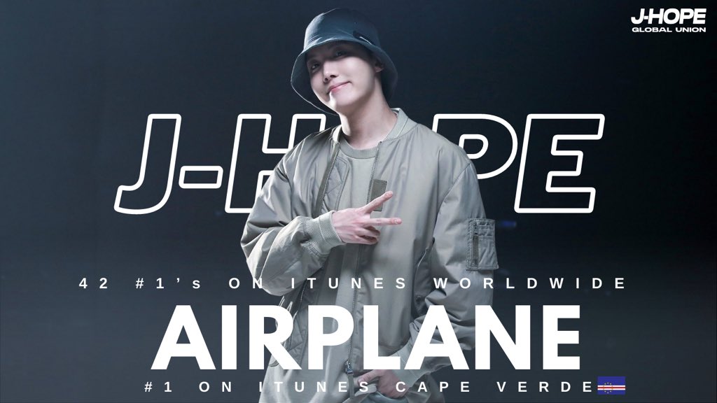jhopeGlobaI's tweet photo. [📈] "Airplane" by j-hope has reached 42 #1's on iTunes worldwide.

New: Cape Verde 🇨🇻 

Congratulations #jhope! 💚🎉
Thank you @FundsForJHope2!
#제이홉 #방탄소년단제이홉 #ホソク #ジェイホープ https://t.co/9vdqb81jqV