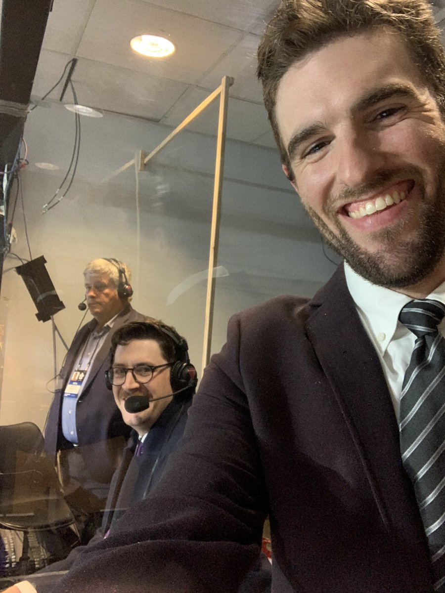 SamAMcKee's tweet photo. Extremely proud of my boy @Gunning590 for an incredible first Leafs broadcast at SBA. Anyone can snap a couple under the bar in the first game time to follow it up later this week! #StartOnTime https://t.co/ruaMrPonLh