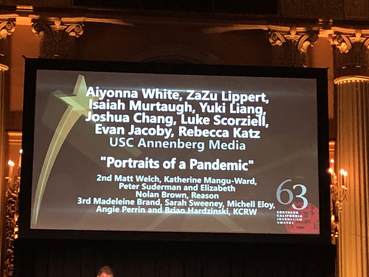 Our @usc ⁦@AnnenbergMedia⁩ team just won the ⁦@LAPressClub⁩ award for public affairs talk radio. Amazing to see students win a professional award open to any journalist in LA. #FightOn