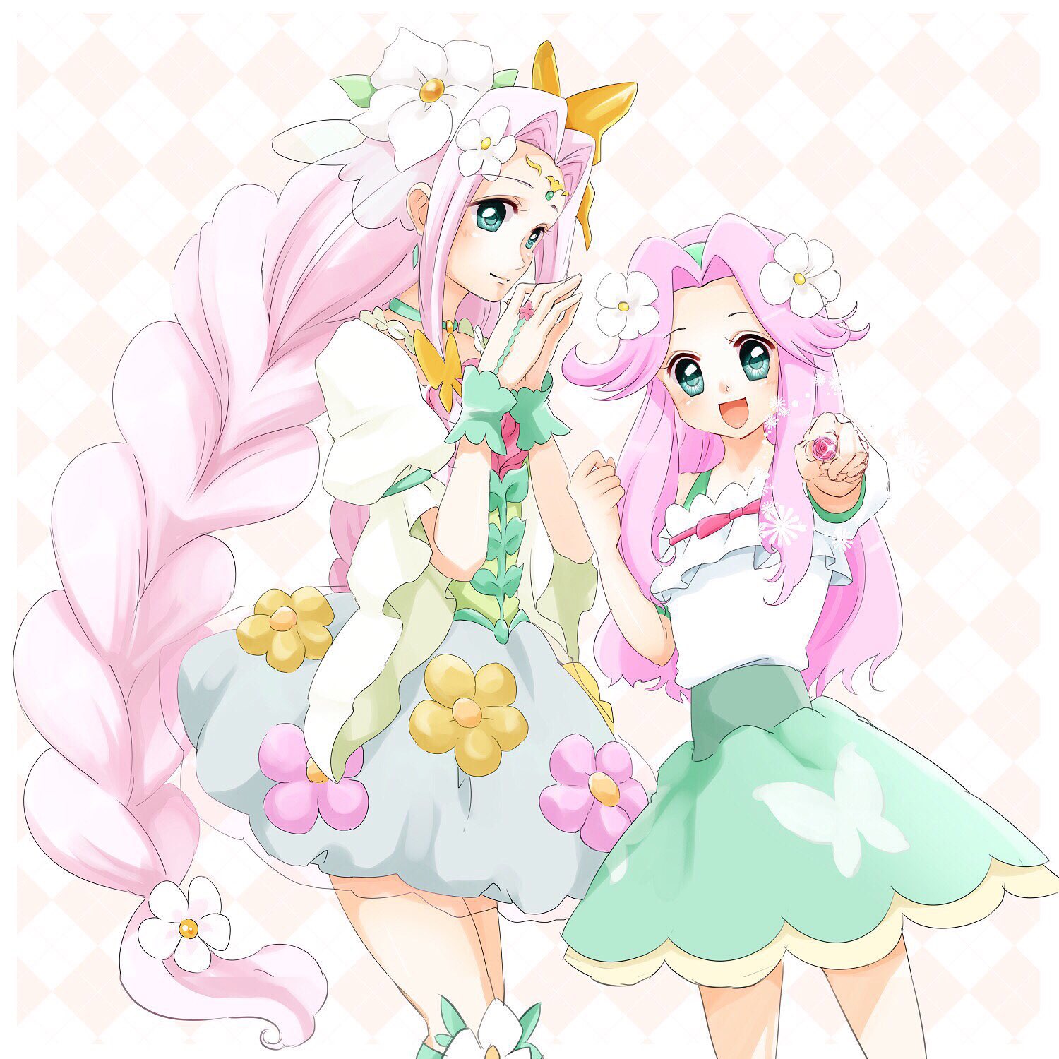 魔法つかい プリキュア キュアフェリーチェ 花海 ことは おすわり CG柄