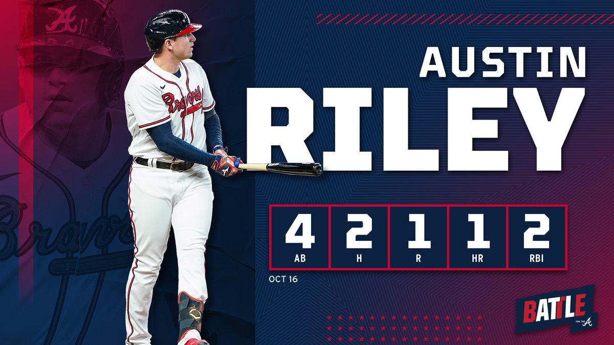 Braves's tweet photo. 🗣️ MVP! MVP!

@austinriley1308 | #BattleATL https://t.co/cGPvMKwdkJ