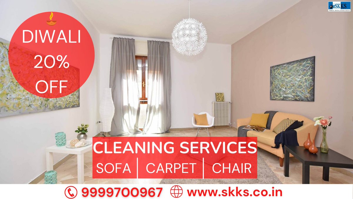 SkksServices's tweet photo. Diwali Season Offer Get 20% OFF on Sofa, Carpet and Chair Cleaning services 
Provided by the best cleaners in Noida with more than 12 years of experience 
for more info
Call us - 9999700967
or 
visit - https://t.co/nDuCkfQXp4 https://t.co/kIjB8ah74C