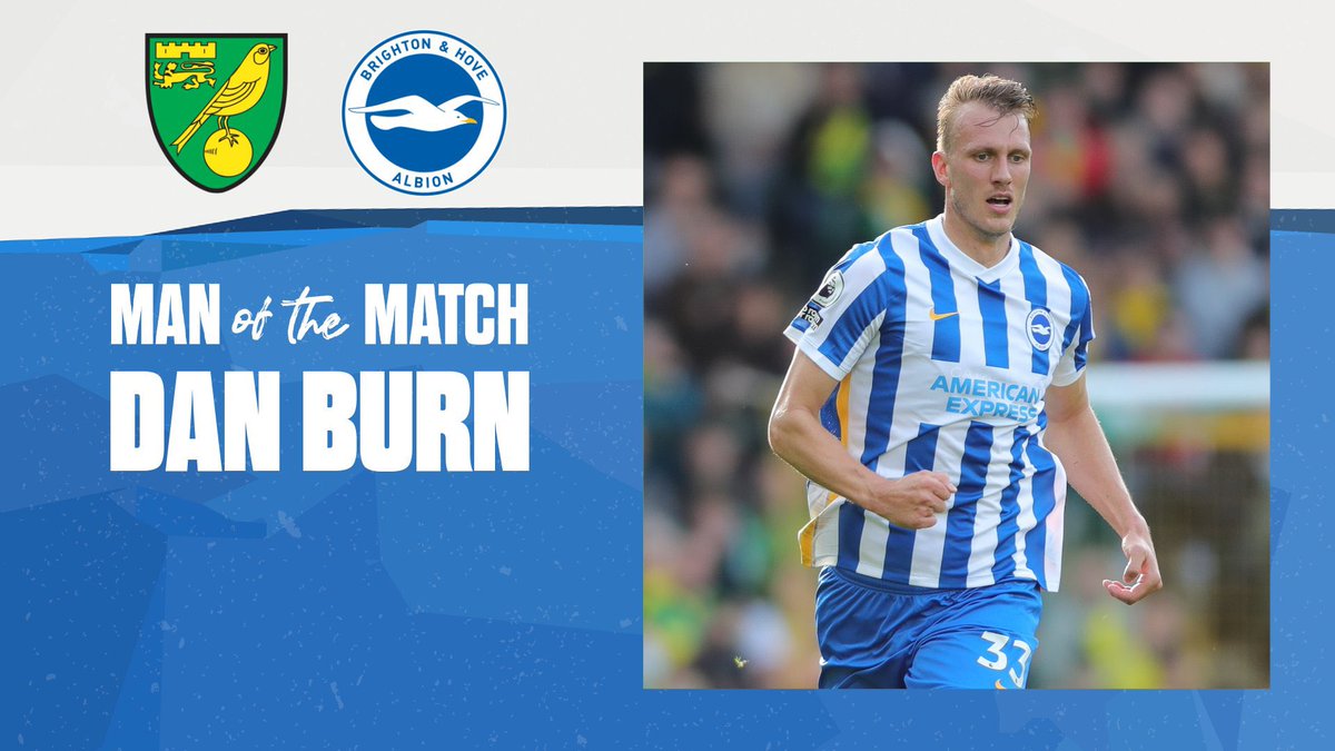BrightonFrance's tweet photo. Dan Burn a été élu Homme du Match côté Brighton contre Norwich hier.

Félicitations Dan 🤝💙

#BHAFC 🔵⚪️ https://t.co/ZeXejAmXsU