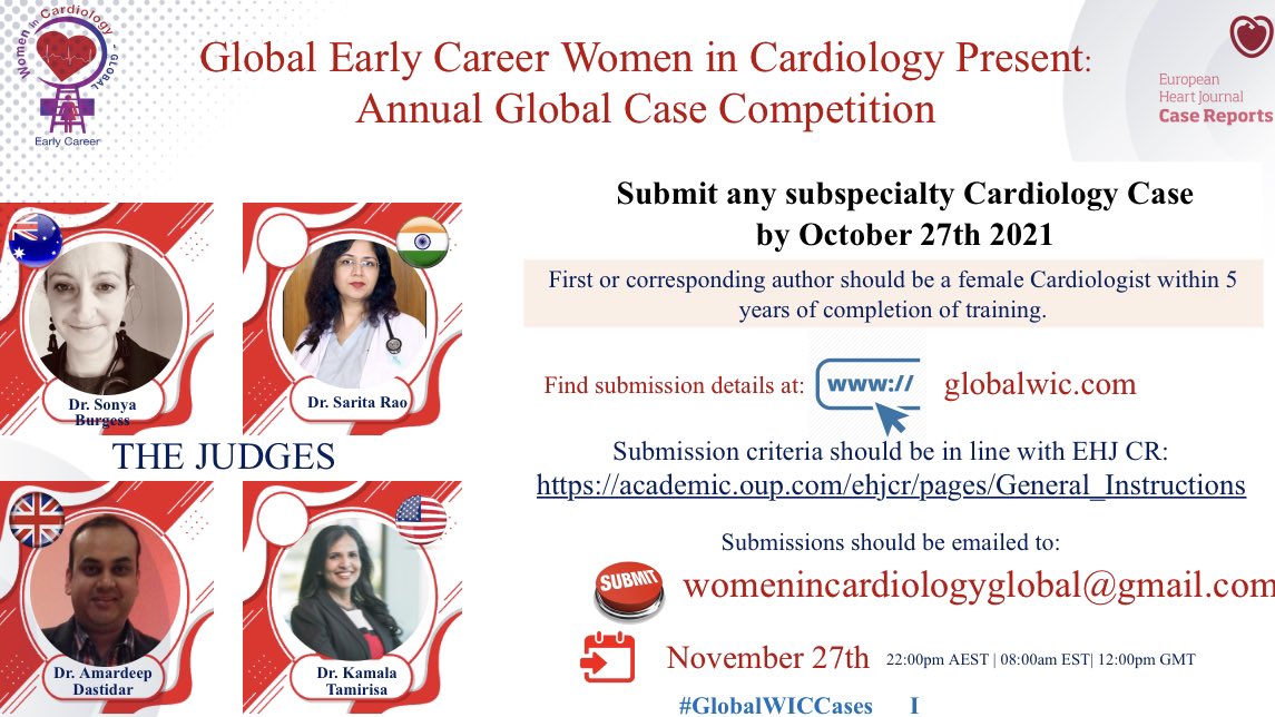 louise (@drlouisesegan) on Twitter photo SUBMISSION DEADLINE EXTENSION!
🔈Calling all #WIC, last days to submit your case report📆, email your case to womenincardiologyglobal@gmail.com by Oct 27th! Further details below 👇🏼 <a href="/aayshacader/">Aaysha Cader</a> <a href="/BirkhoelzerS/">Sarah Birkhoelzer @sarah.theheartdoc</a> <a href="/nafisae28/">nafisa omar Elsammani</a> <a href="/sabeedak1/">Sabeeda Kadavath</a> <a href="/paomorejon/">Paola Morejón Barragán</a> <a href="/WomenAs1/">Women As One</a> <a href="/VicWIC_au/">VicWIC</a> SUBMISSION DEADLINE EXTENSION!
🔈Calling all #WIC, last days to submit your case report📆, email your case to womenincardiologyglobal@gmail.com by Oct 27th! Further details below 👇🏼 <a href="/aayshacader/">Aaysha Cader</a> <a href="/BirkhoelzerS/">Sarah Birkhoelzer @sarah.theheartdoc</a> <a href="/nafisae28/">nafisa omar Elsammani</a> <a href="/sabeedak1/">Sabeeda Kadavath</a> <a href="/paomorejon/">Paola Morejón Barragán</a> <a href="/WomenAs1/">Women As One</a> <a href="/VicWIC_au/">VicWIC</a>