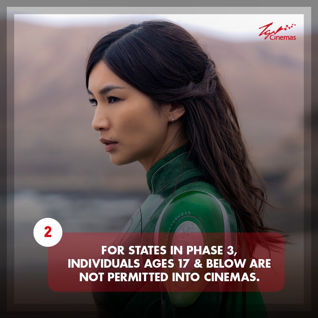 TGVCinemas's tweet photo. Kepada mereka yang berumur 17 tahun dan kebawah, telah lengkap vaksinasi dan berada di negeri Fasa 4 termasuk Sarawak, anda dah boleh #TontondiTGV! π₯³π₯³π₯³ Negeri lain sabar ye, sikit je lagi~π
Tolong jaga diri dan jaga SOP setiap masa! π #TGVisBack #TGVCares https://t.co/EXXNY06wPv