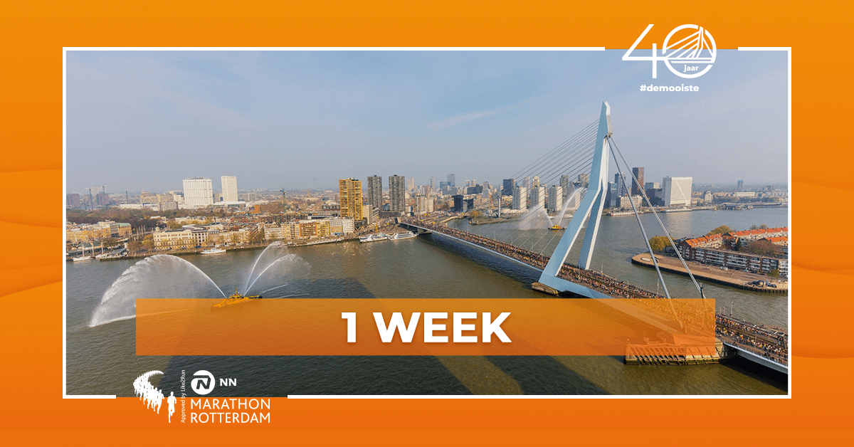 MarathonRdam's tweet photo. Nog één week te gaan. We kunnen niet wachten! 😍

#demooiste #nnmarathonrotterdam https://t.co/1nmFIkszZ4