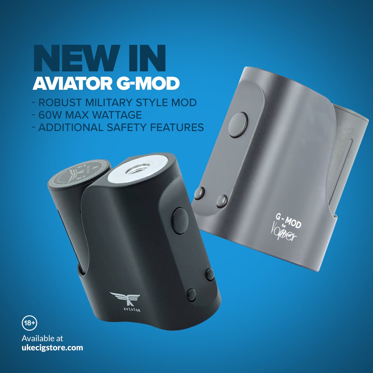 UKECIGSTORE's tweet photo. The #GMOD is a very compact and lightweight 60W BOX MOD with an Elegant Design, made by #AVIATOR MODS & #VAPHER, ideal for your vape journey and a great sub-ohm kit when paired with a sturdy sub-ohm tank😤
https://t.co/nOyi29bvPu
#vapemod #vapepower #vapehooligans #vapelife https://t.co/QC1XErcOhI