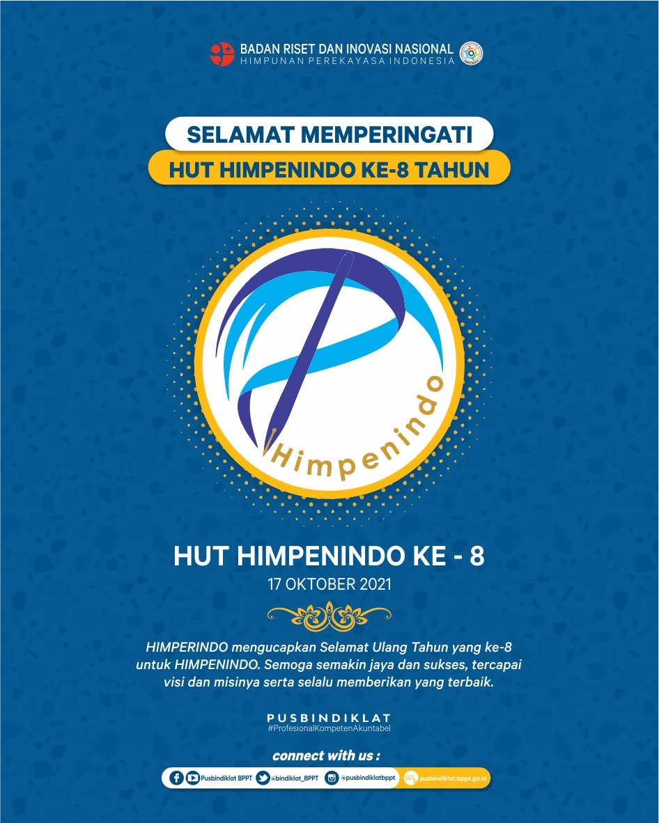 bindiklat_BPPT's tweet photo. Keluarga besar HIMPERINDO mengucapkan Selamat Ulang Tahun yang ke-8 untuk HIMPENINDO. Semoga senantiasa bersinergi dalam membangun kualitas hasil penelitian, pengembangan dan pengkajian yang berguna bagi bangsa dan negara.
#HIMPENINDO #HUTHIMPENINDO #ORPPT #BRIN #Peneliti https://t.co/p4g7ZYwnNi