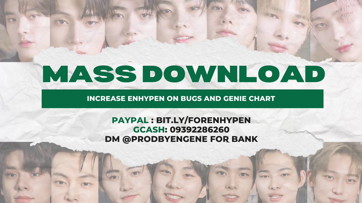 ENHYPEN Charts (@enhypen_charts) on Twitter photo Streaming teams are still in need of funds and accounts! Spread and donate if you can!
🏧: bit.ly/forENHYPEN
GCASH: 09392286260
DM <a href="/PRODBYENGENE/">PROD BY ENGENE</a> for bank
Donate BUGS account: docs.google.com/forms/d/e/1FAI…
#ENHYPEN #엔하이픈
<a href="/ENHYPEN_members/">ENHYPEN</a> <a href="/ENHYPEN/">ENHYPEN OFFICIAL</a> Streaming teams are still in need of funds and accounts! Spread and donate if you can!
🏧: bit.ly/forENHYPEN
GCASH: 09392286260
DM <a href="/PRODBYENGENE/">PROD BY ENGENE</a> for bank
Donate BUGS account: docs.google.com/forms/d/e/1FAI…
#ENHYPEN #엔하이픈
<a href="/ENHYPEN_members/">ENHYPEN</a> <a href="/ENHYPEN/">ENHYPEN OFFICIAL</a>