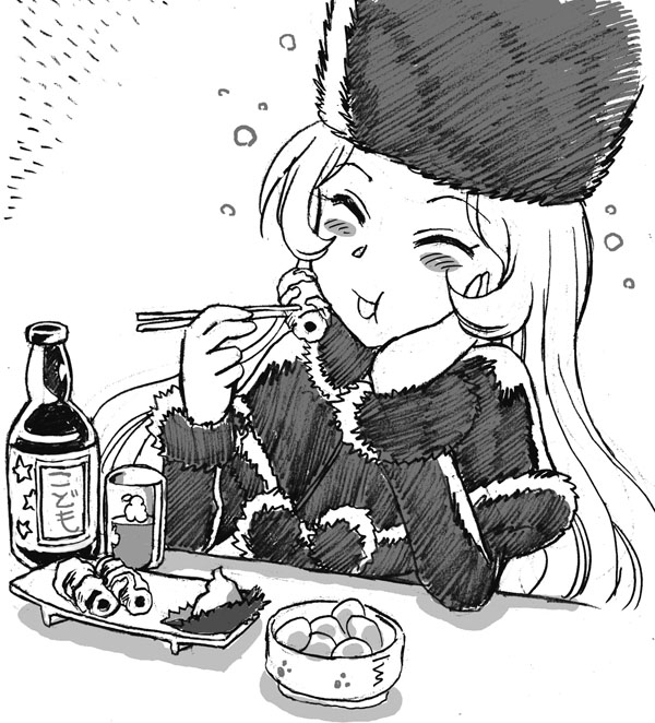 #メーテルの呑み鉄7連れこまれた居酒屋で竹輪の磯辺揚げとウズラの煮卵にはまってしまったシン(カリオン)・メーテル。 