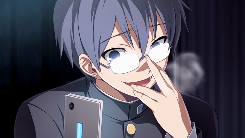 MeganeOfTheDay's tweet photo. CW // horror themes, gore elements in media (not pictured in photo set)

The creepy megane of the night is Morishige Sakutaro from “Corpse Party”!☠️✨ https://t.co/c3xs1NN23g