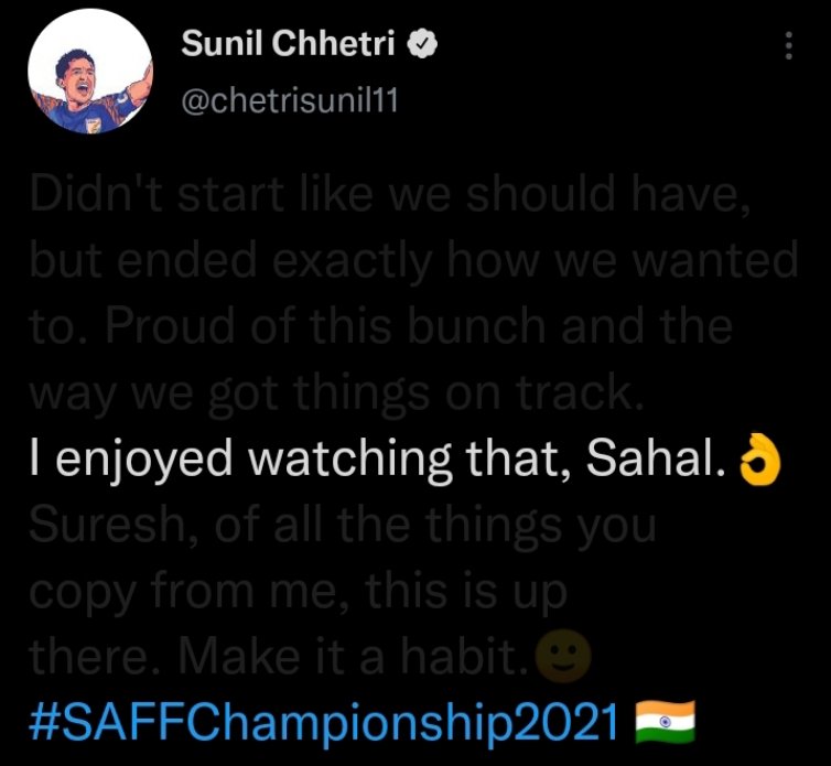 The picture that defines the true potential of Sahal! 🇮🇳
 
#IndianFootball 
#Sahal 
#chhetri 
#SAFFChampionship2021